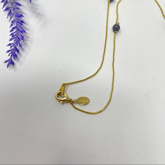 Vintage Worthington Beaded Gold Tone Delicate Necklace - Picture 2 of 4